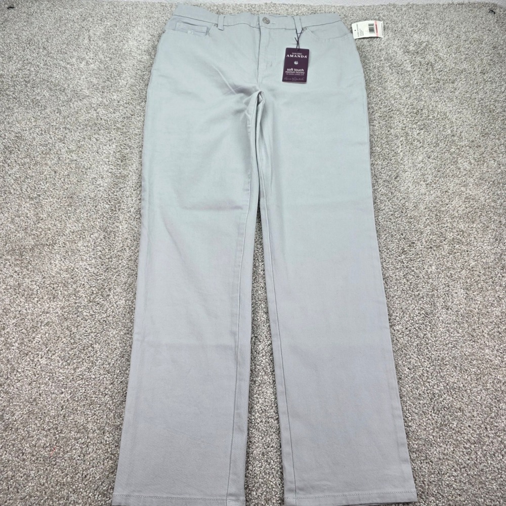 Gloria Vanderbilt Amanda Classic Rise Tapered Leg Jeans Gray Size 10 Average NWT